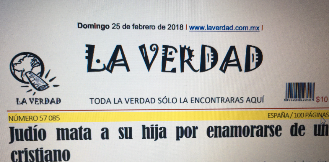 “Judío mata a su hija por enamorarse de un cristiano”